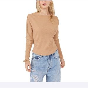 Free People Fuji Long Sleeve Thermal-size medium-Pale Camel-BRAND NEW!!!